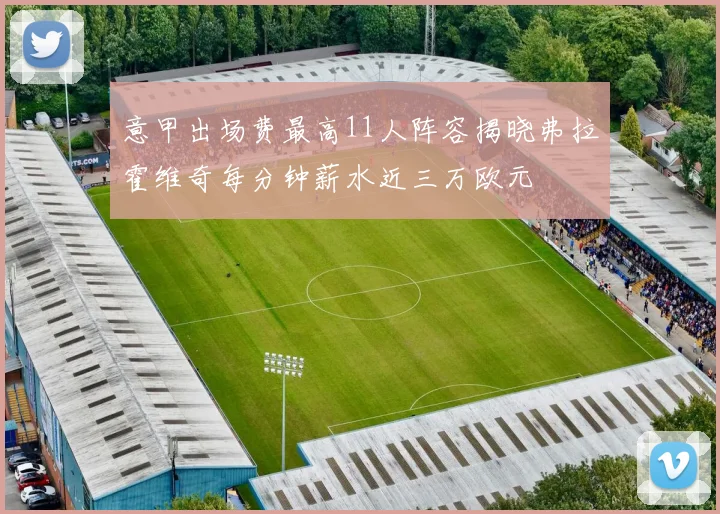 意甲出场费最高11人阵容揭晓弗拉霍维奇每分钟薪水近三万欧元